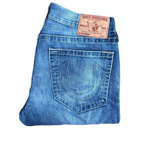 Vintage True Religion Jeans Size 34 BOBBY Blue - Picture 5 of 10